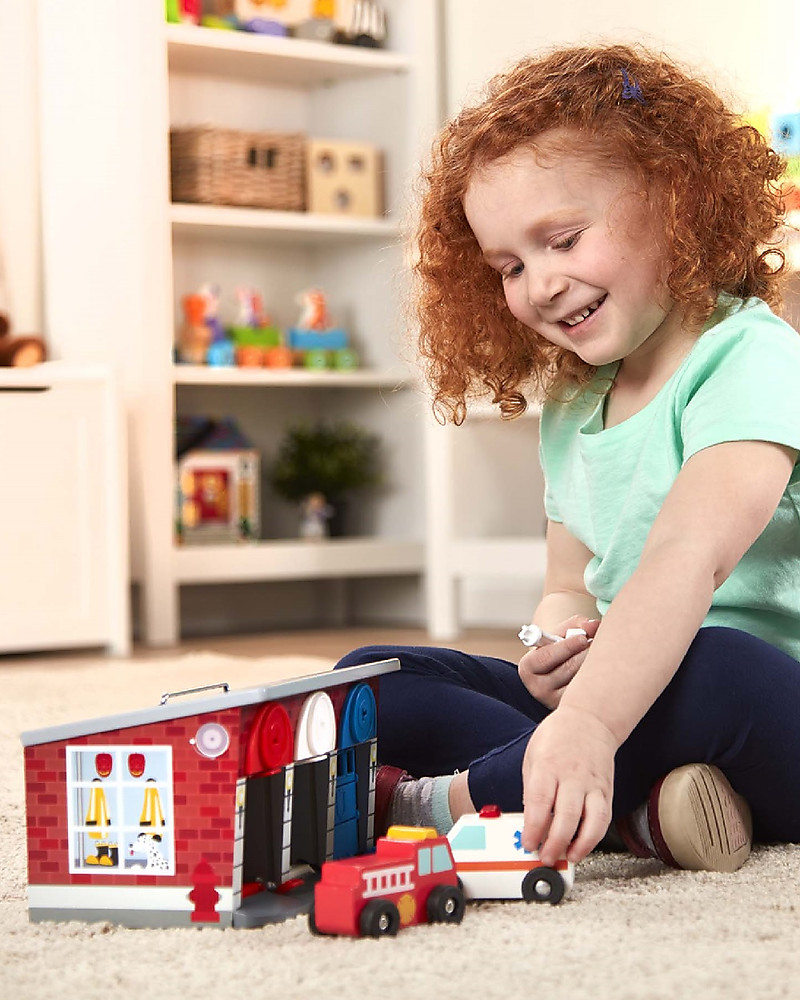 melissa and doug wooden car garage